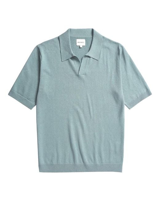 Norse Projects Leif Cotton Linen Polo in Blue für Herren