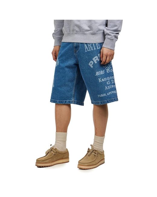 Arte' Two Prints Denim Shorts in Blue für Herren