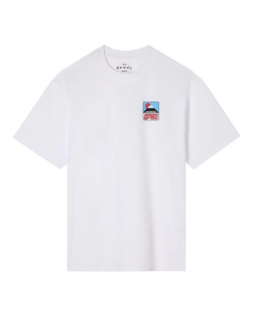 Edwin Sunset On Fuji San T-Shirt SS in White für Herren