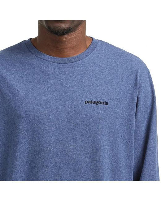 Patagonia Long-Sleeved P-6 Logo Responsibili-Tee in Blue für Herren
