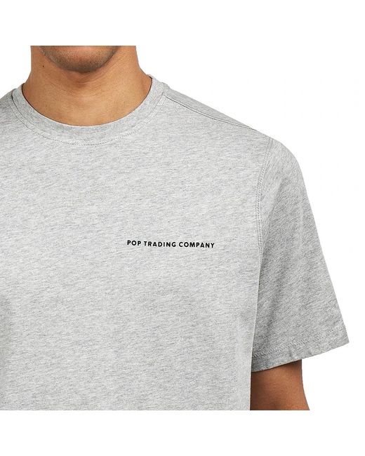 Pop Trading Co. Reflective Logo T-Shirt in Gray für Herren