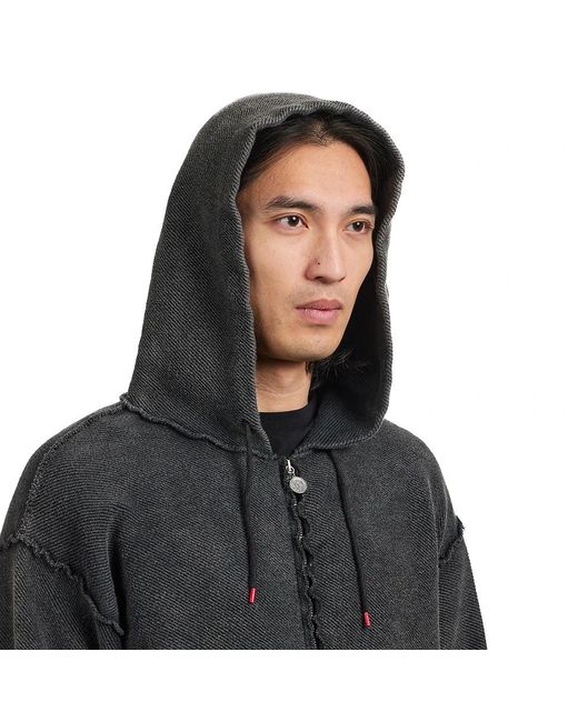 Aries Aged Reverso Temple Zip Through Hoodie in Black für Herren