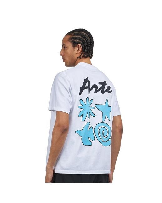 Arte' 4 Elements Print T-Shirt in Blue für Herren