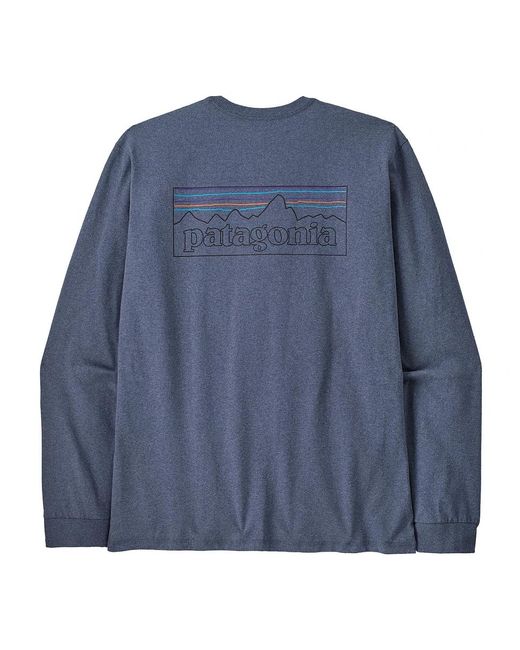 Patagonia Long-Sleeved P-6 Logo Responsibili-Tee in Blue für Herren