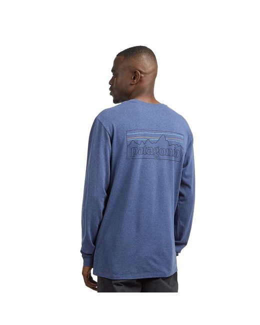 Patagonia Long-Sleeved P-6 Logo Responsibili-Tee in Blue für Herren