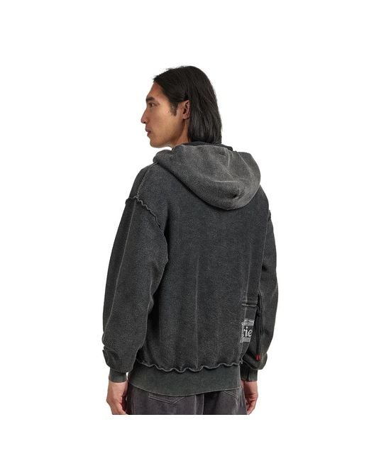 Aries Aged Reverso Temple Zip Through Hoodie in Black für Herren