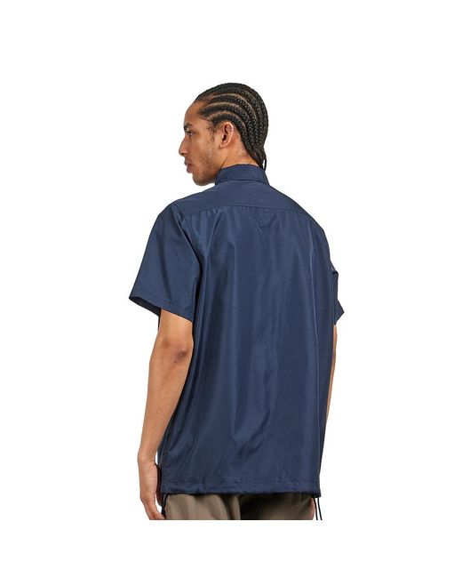 Taion Non Down Military Half Sleeve Shirts in Blue für Herren