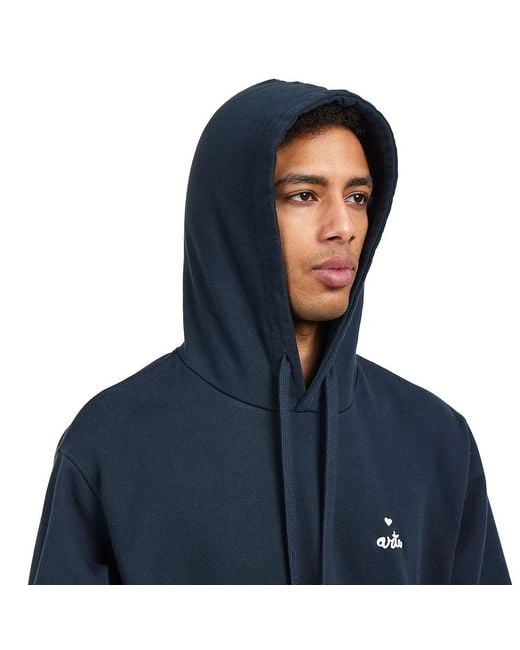 Arte' Small Heart And Logo Hoodie in Blue für Herren