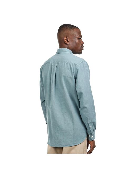 Norse Projects Algot Relaxed Cotton Linen Shirt in Blue für Herren