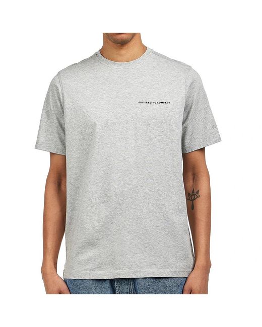 Pop Trading Co. Reflective Logo T-Shirt in Gray für Herren