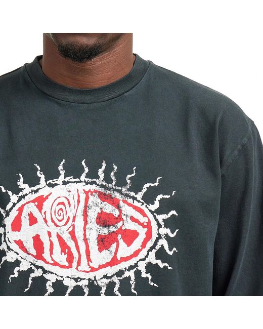 Aries Faded Grunge LS Tee in Blue für Herren