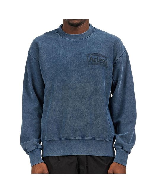 Aries Blue Aged Premium Temple Sweatshirt
