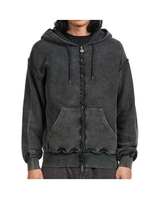 Aries Aged Reverso Temple Zip Through Hoodie in Black für Herren