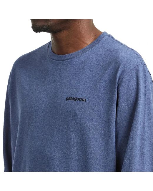 Patagonia Long-Sleeved P-6 Logo Responsibili-Tee in Blue für Herren