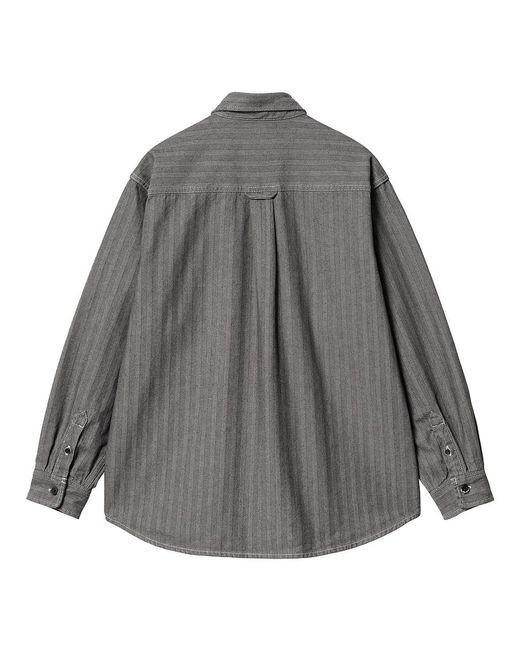 Carhartt Menard Shirt Jac "Monsey" Herringbone Denim, 11.4 oz in Gray für Herren