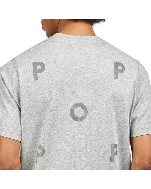 Pop Trading Co. Reflective Logo T-Shirt in Gray für Herren
