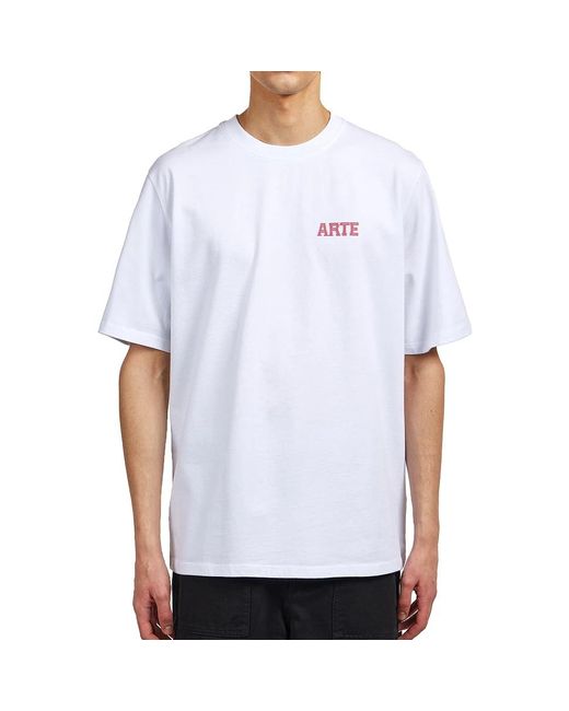 Arte' Rounded Parts Print T-Shirt in White für Herren