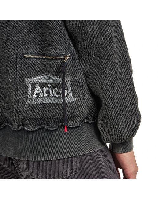 Aries Aged Reverso Temple Zip Through Hoodie in Black für Herren