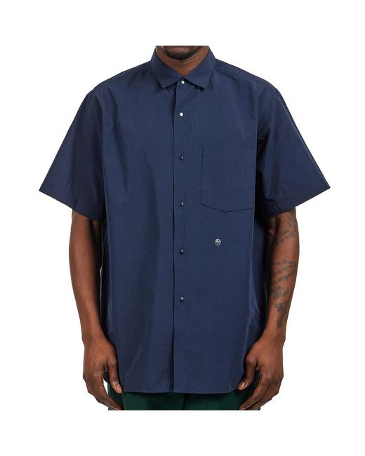 Nanamica Regular Collar Wind S/S Shirt in Blue für Herren