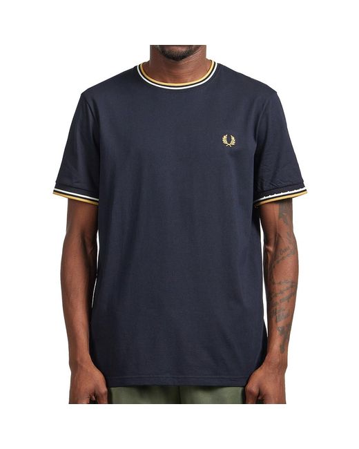 Fred Perry Twin Tipped T-Shirt in Blue für Herren