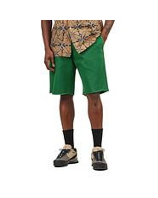 Beams Plus Plain Front Shorts Cut-Off Twill Garment Dye in Green für Herren