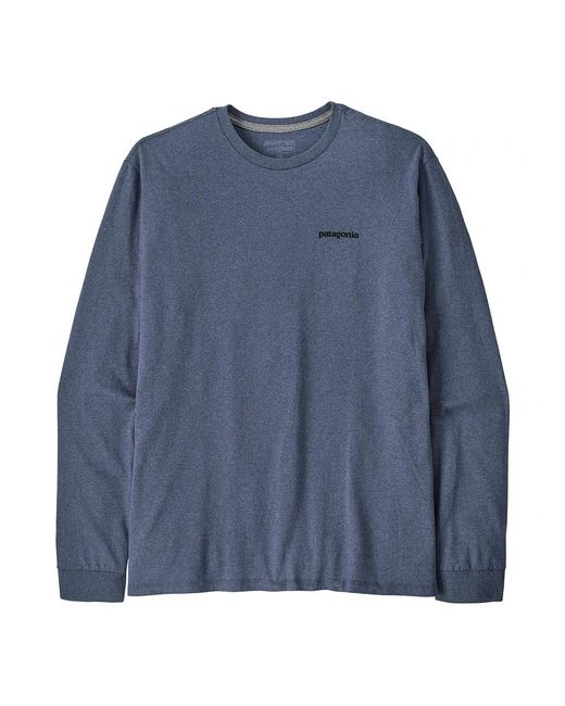 Patagonia Long-Sleeved P-6 Logo Responsibili-Tee in Blue für Herren