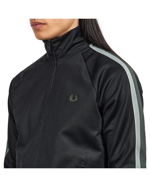 Fred Perry Two Colour Tape Track Jacket in Black für Herren