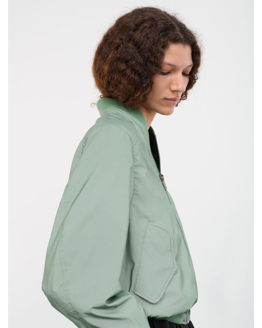 Raf Simons Reflective Bomber Jacket in Green | Lyst