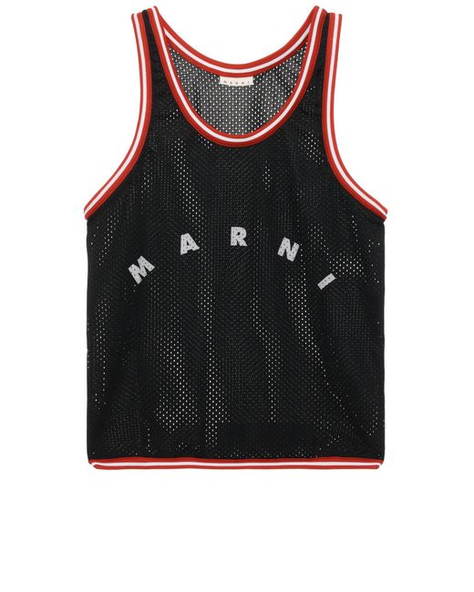 Marni Synthetic Logo Print Basketball Tote Bag in Black for Men - Lyst