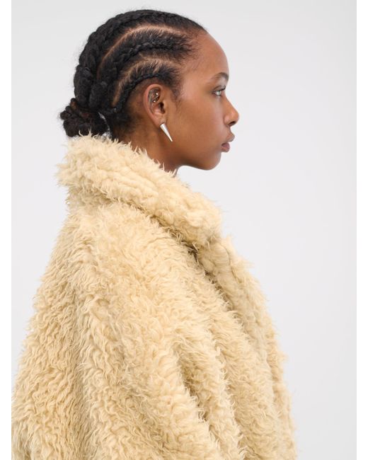 MM6 by Maison Martin Margiela Teddy Coat in Natural | Lyst