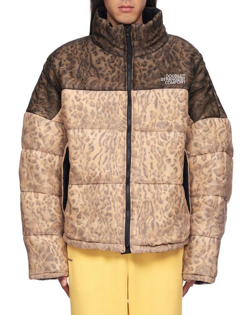 Doublet Leopard Print Puffer Jacket in Beige (Natural) for Men | Lyst