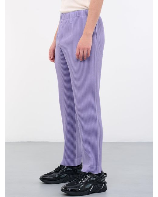 Homme Plissé Issey Miyake Color Pleats Trousers in Purple for Men