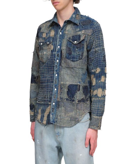 Kapital Boro Western Shirt in Indigo 