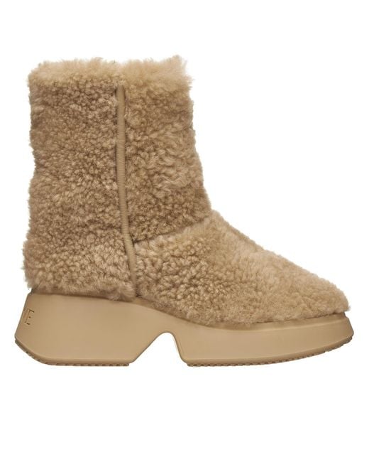 shearling wedge boots