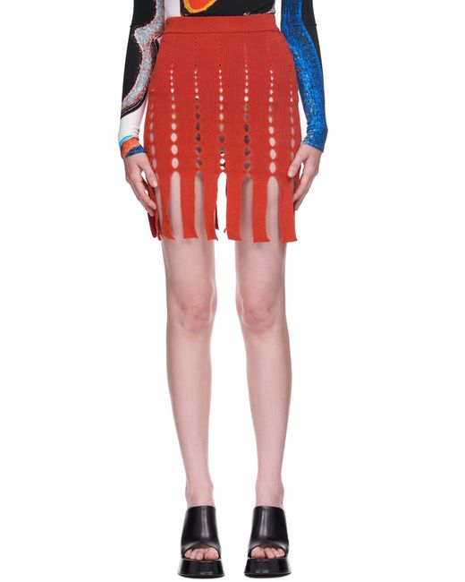 Ambush Cutout Mini Skirt in Red | Lyst