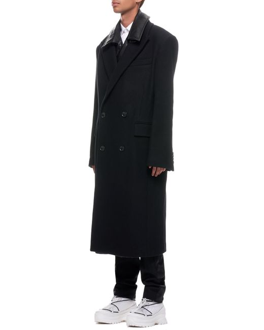 Juun.J Layered Wool Trench Coat in Black for Men - Lyst