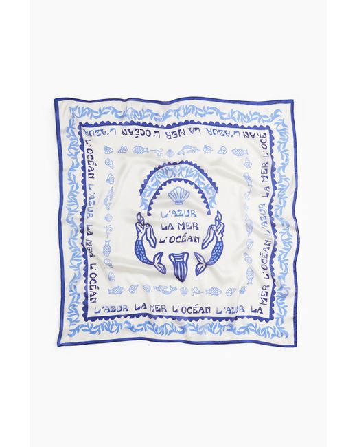 H&M Blue Gemustertes Tuch