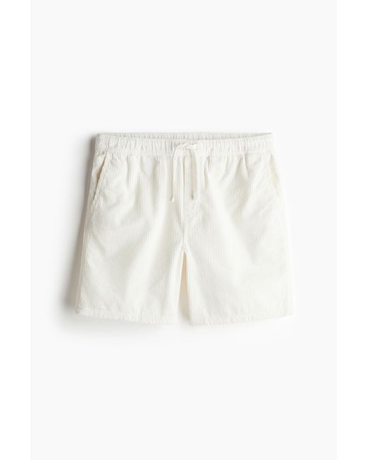 H&M Shorts aus Cord in Regular Fit in White für Herren