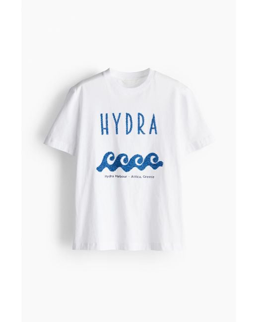 T-shirt avec motif imprimé H&M en coloris White