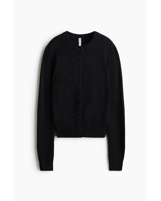H&M Structuurgebreid Vest in het Black
