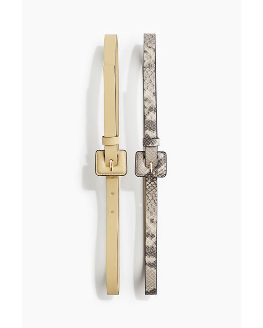 H&M White 2er-Pack Taillengürtel