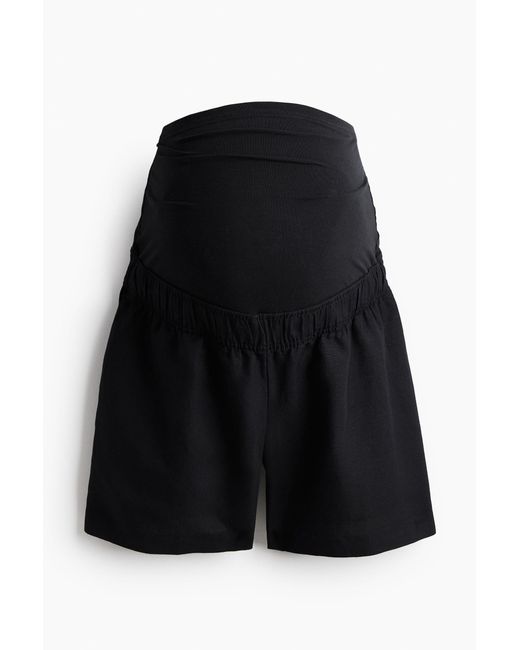 H&M Black MAMA Shorts aus Leinenmix