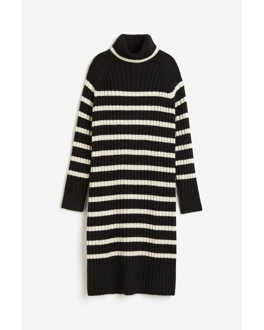 Robe Col Roule H M en coloris Noir Lyst