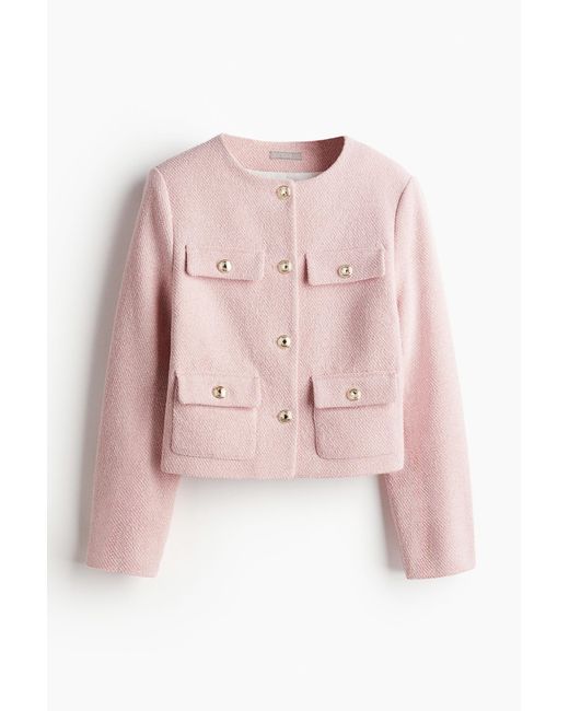 H&M Pink Jacke aus Strukturstoff