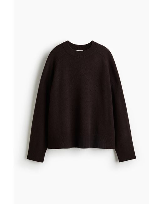 H&M Oversized Wollen Trui in het Black