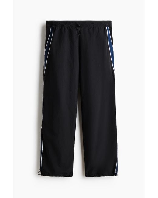 H&M Nylon Trackpants in het Black voor heren