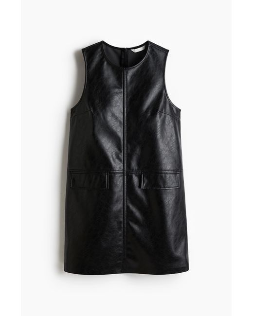 H&M Black Minikleid mit Coating