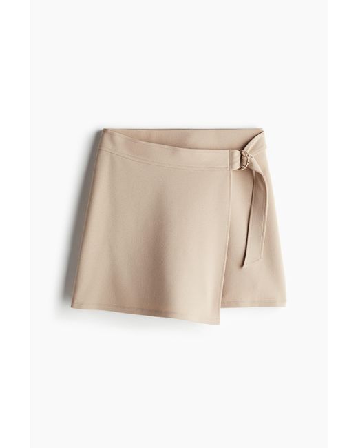 H&M Natural Jersey-Skort im Wickelschnitt