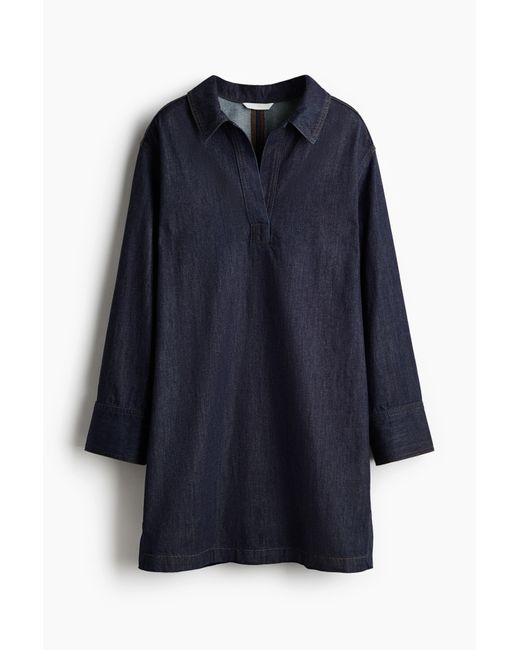 H&M Blue Denimkleid mit Kragen