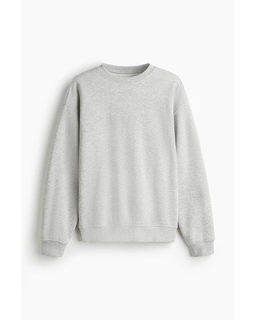 H&M Sweatshirt in Loose Fit in White für Herren